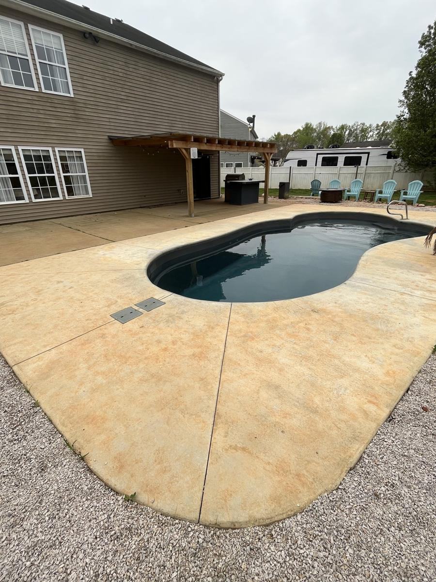 Pool Patio Makeover before