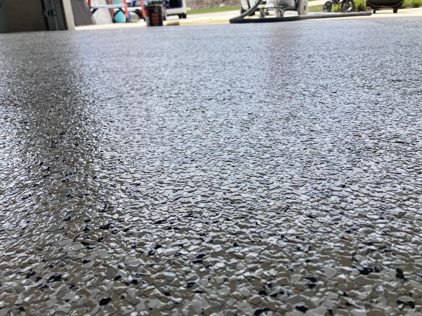 Epoxy Flake System project in Charlotte NC by Elite Surfaces