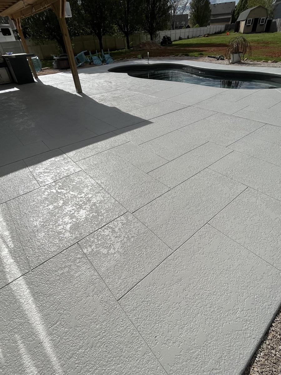 Pool Patio Makeover after, by Elite Surfaces