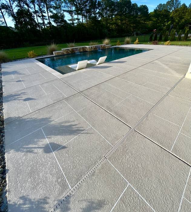 Knockdown pool deck overlay in Charlotte NC