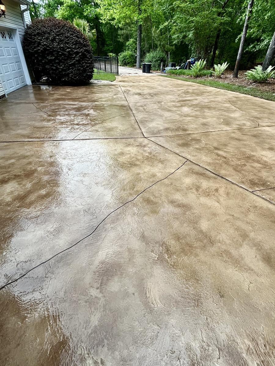 Stained Driveway after, by Elite Surfaces
