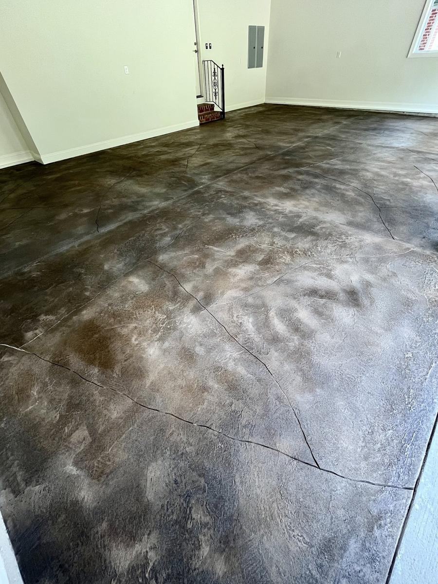 Stained Concrete project in Charlotte NC by Elite Surfaces