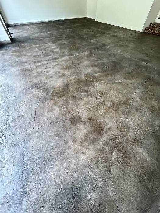 Stained concrete project by Elite Surfaces in Charlotte NC